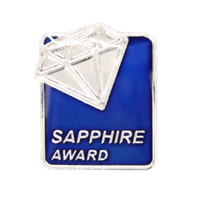 E1349 Sapphire Award enamel badge (pack of 5)