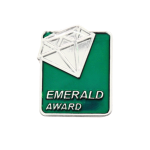 E1347 Emerald Award enamel badge (pack of 5)