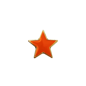 E1351 Tiny Orange Star enamel badge (pack of 5)