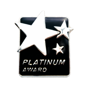 E1357 PLATINUM AWARD badge (Pack of 5)