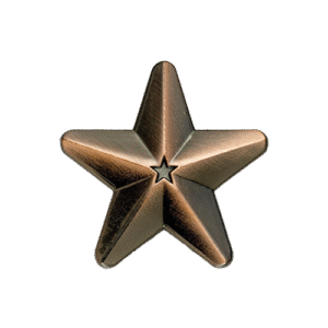 E546 Bronze 3D Star badge (pack of 5)