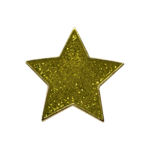 E737 Gold glitter star enamel badge (Pack of 5)