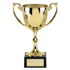 Gold Recognition cast cup on a marble base