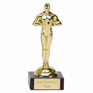 Icon gold achievement statue on a marble base